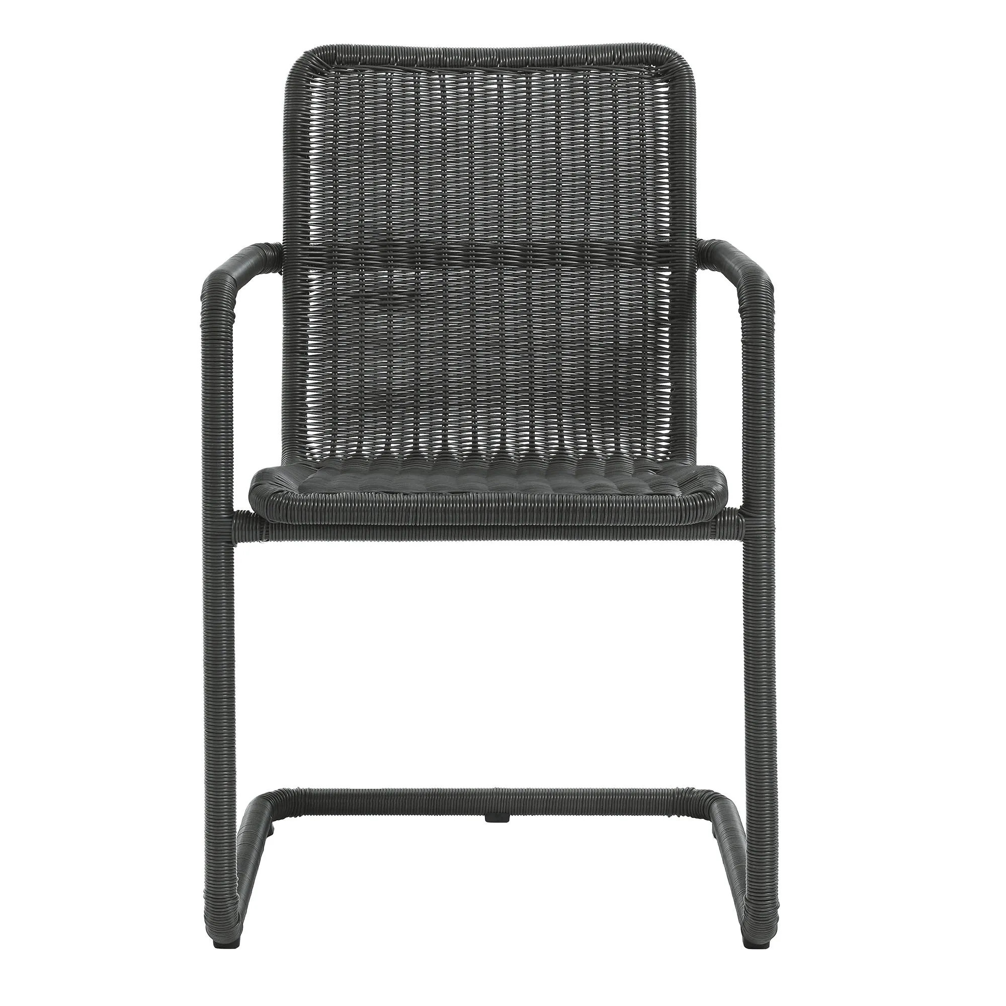Abacus 7-Piece Rectangular Outdoor Patio Aluminum Dining Table Set with Rattan Armchairs by Modway
