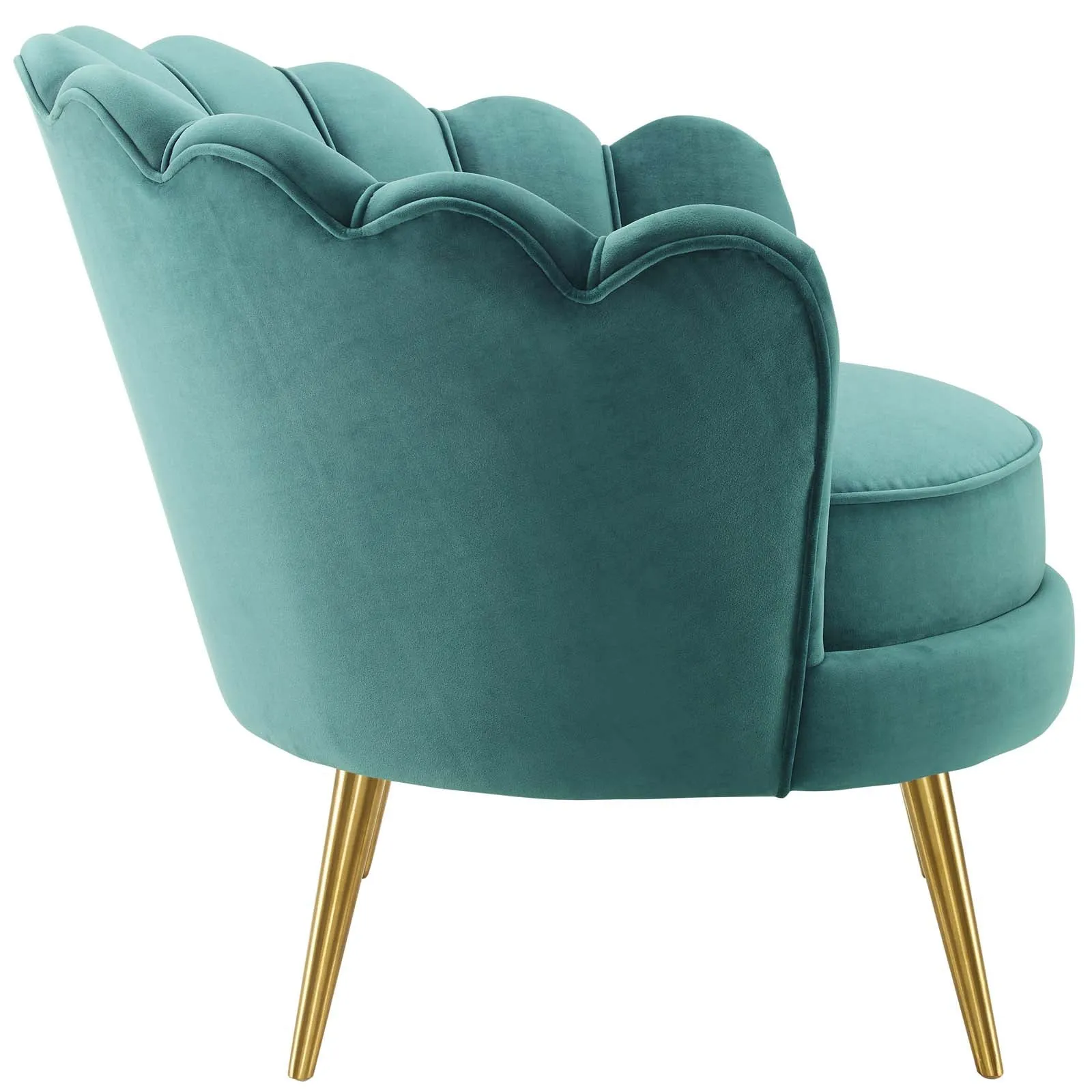 Admire Scalloped Edge Performance Velvet Accent Armchair by Modway