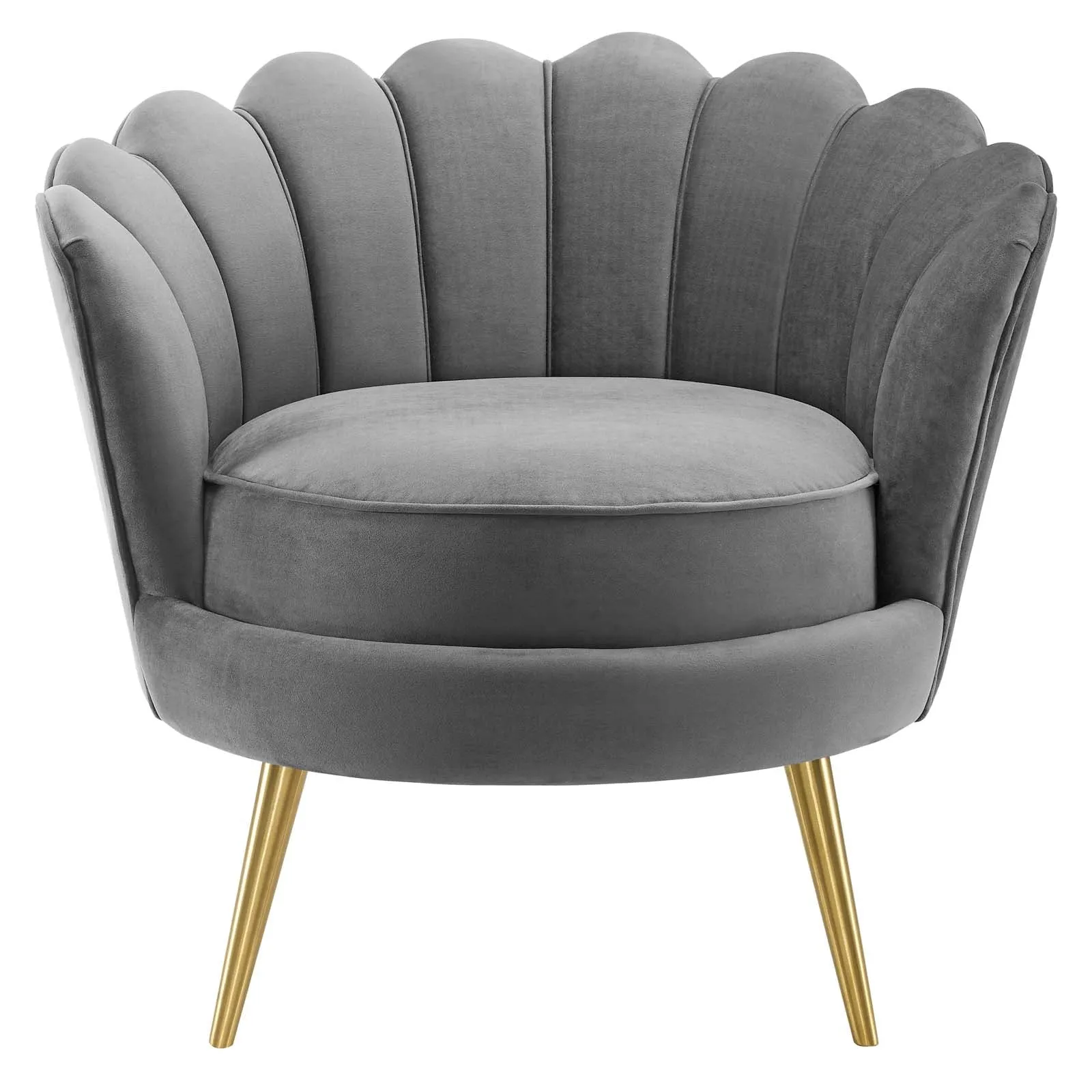 Admire Scalloped Edge Performance Velvet Accent Armchair by Modway