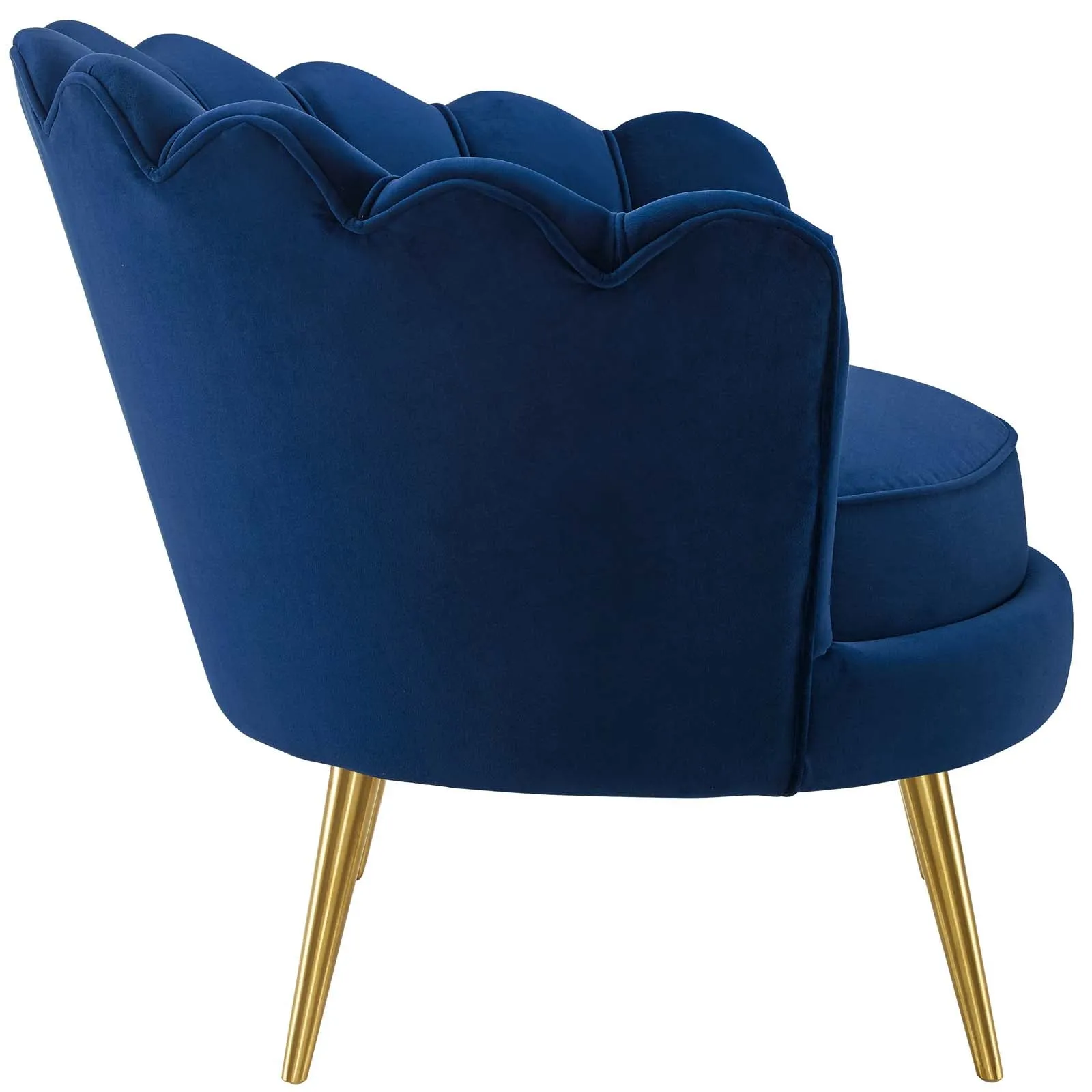 Admire Scalloped Edge Performance Velvet Accent Armchair by Modway