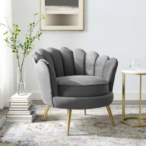 Admire Scalloped Edge Performance Velvet Accent Armchair by Modway