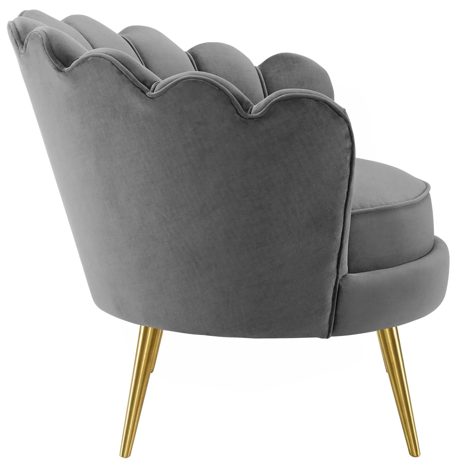 Admire Scalloped Edge Performance Velvet Accent Armchair by Modway