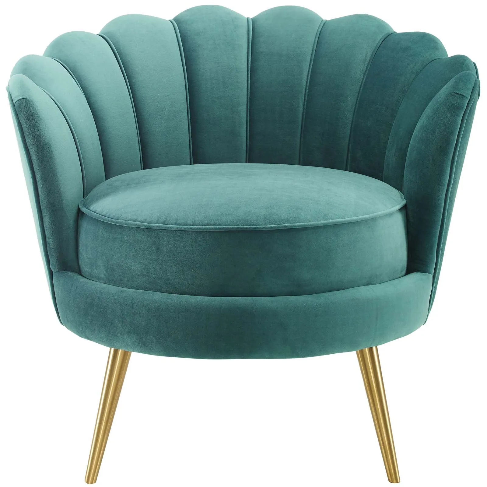 Admire Scalloped Edge Performance Velvet Accent Armchair by Modway