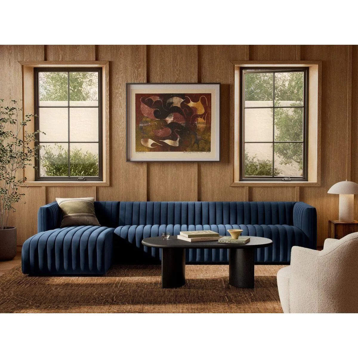 Alexander 2-Piece Sectional - LAF - Sapphire Navy - 126"