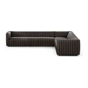 Alexander Channel Tufted Corner Sectional - Deacon Wolf Leather - 126"