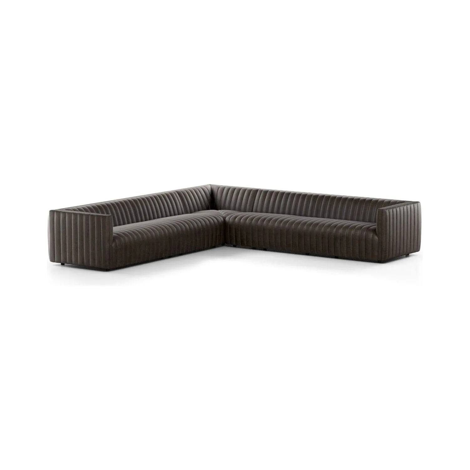 Alexander Channel Tufted Corner Sectional - Deacon Wolf Leather - 126"