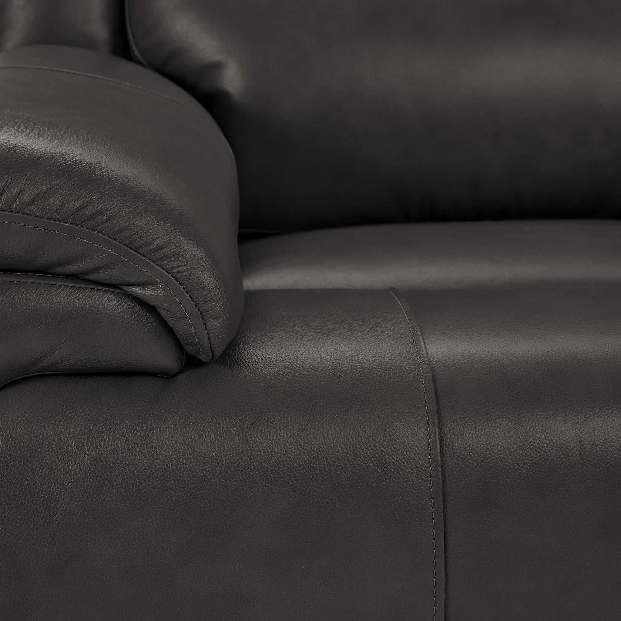 Allie Leather Dual Power Reclining Loveseat - Granite