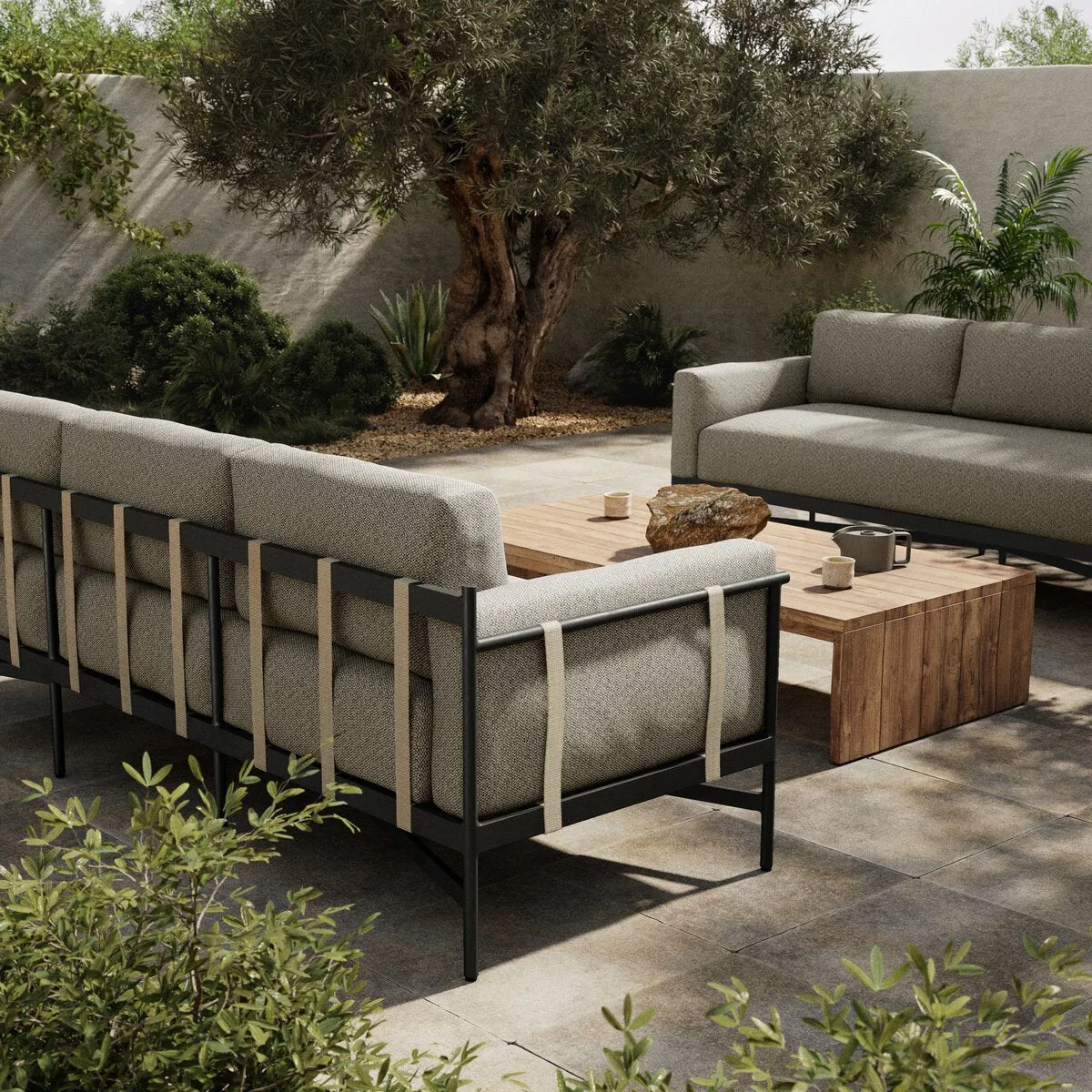 Amaya Outdoor Sofa - 99" - Faye Ash