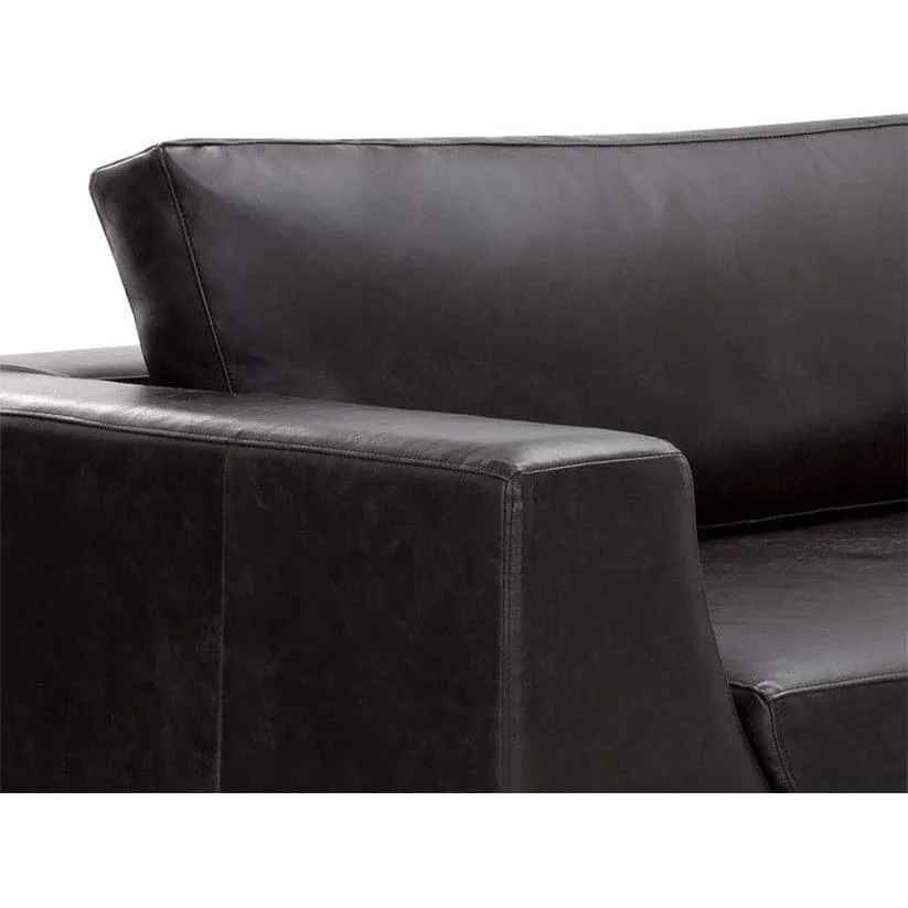 Anakin Sofa - Light Oak - Tuscany Warm Black Leather