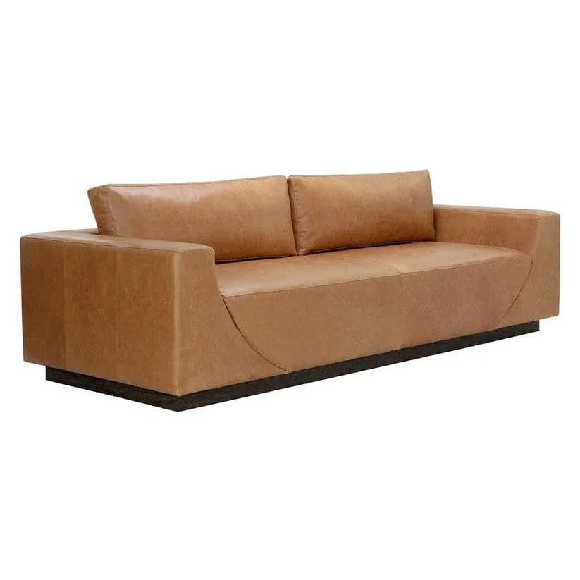 Anakin Sofa - Light Oak - Tuscany Warm Black Leather