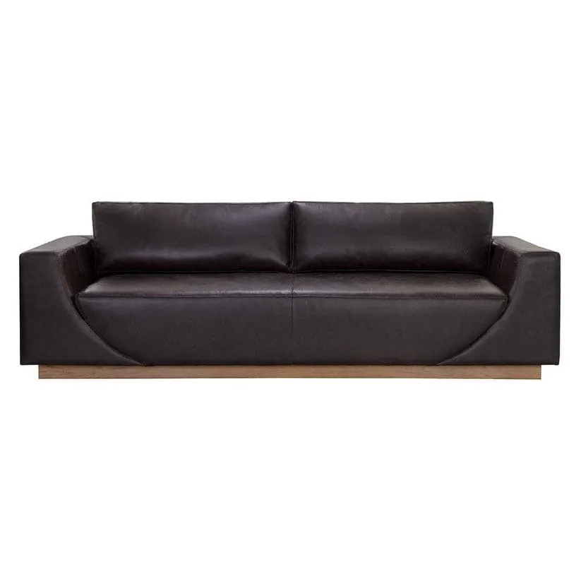 Anakin Sofa - Light Oak - Tuscany Warm Black Leather