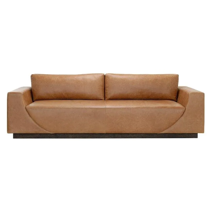 Anakin Sofa - Light Oak - Tuscany Warm Black Leather