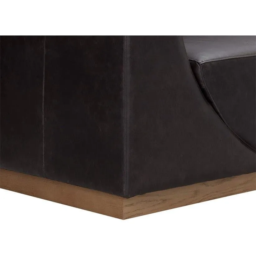 Anakin Sofa - Light Oak - Tuscany Warm Black Leather