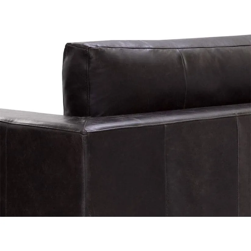 Anakin Sofa - Light Oak - Tuscany Warm Black Leather