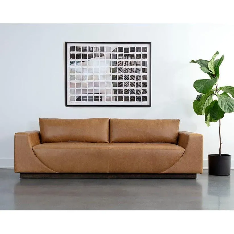 Anakin Sofa - Light Oak - Tuscany Warm Black Leather