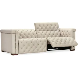 Apollo Deux Power Recliner and Power Headrests - Beige Fabric