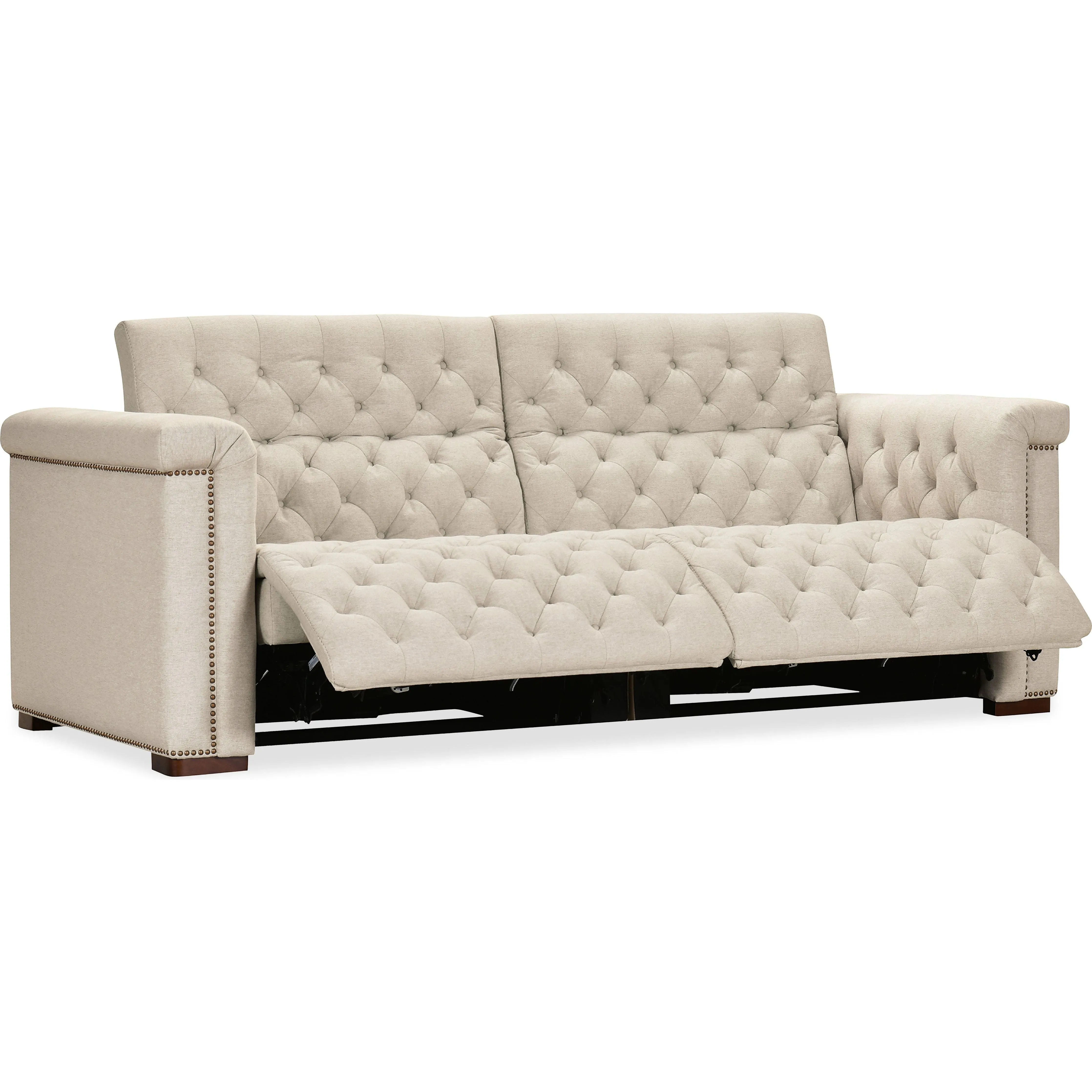 Apollo Deux Power Recliner and Power Headrests - Beige Fabric