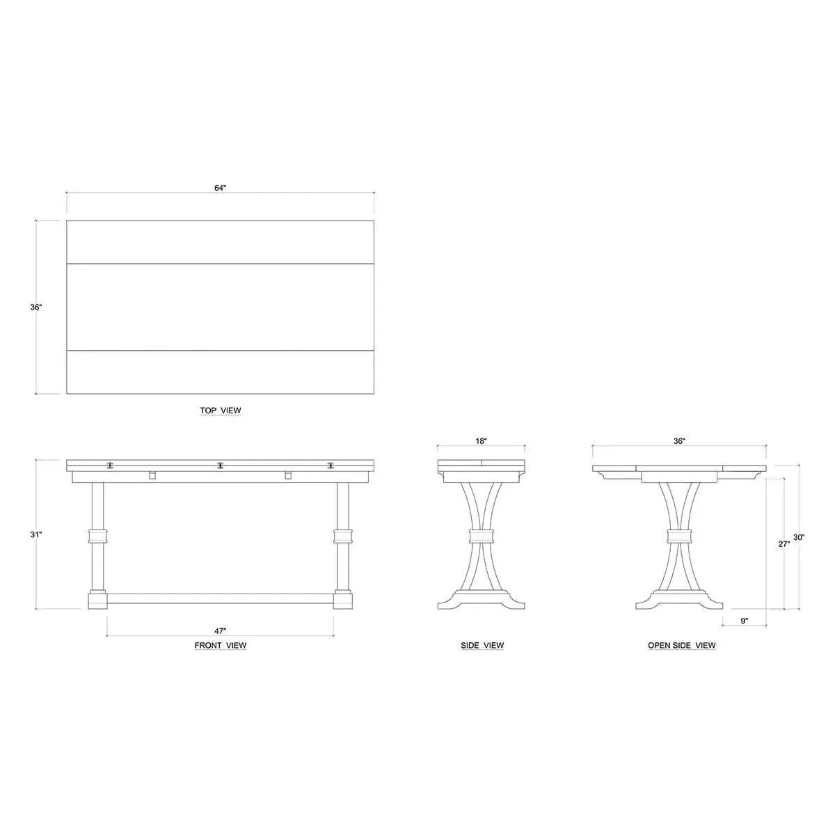 Archer Adaptable Sofa Table