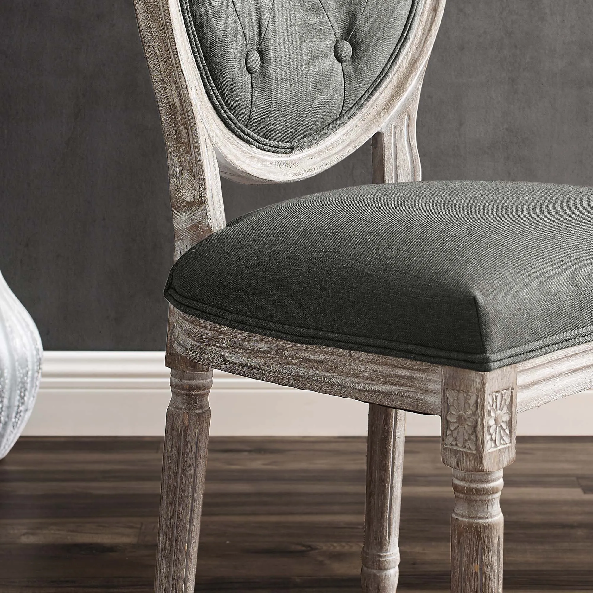 Arise Vintage French Upholstered Fabric Dining Side Chair by Modway