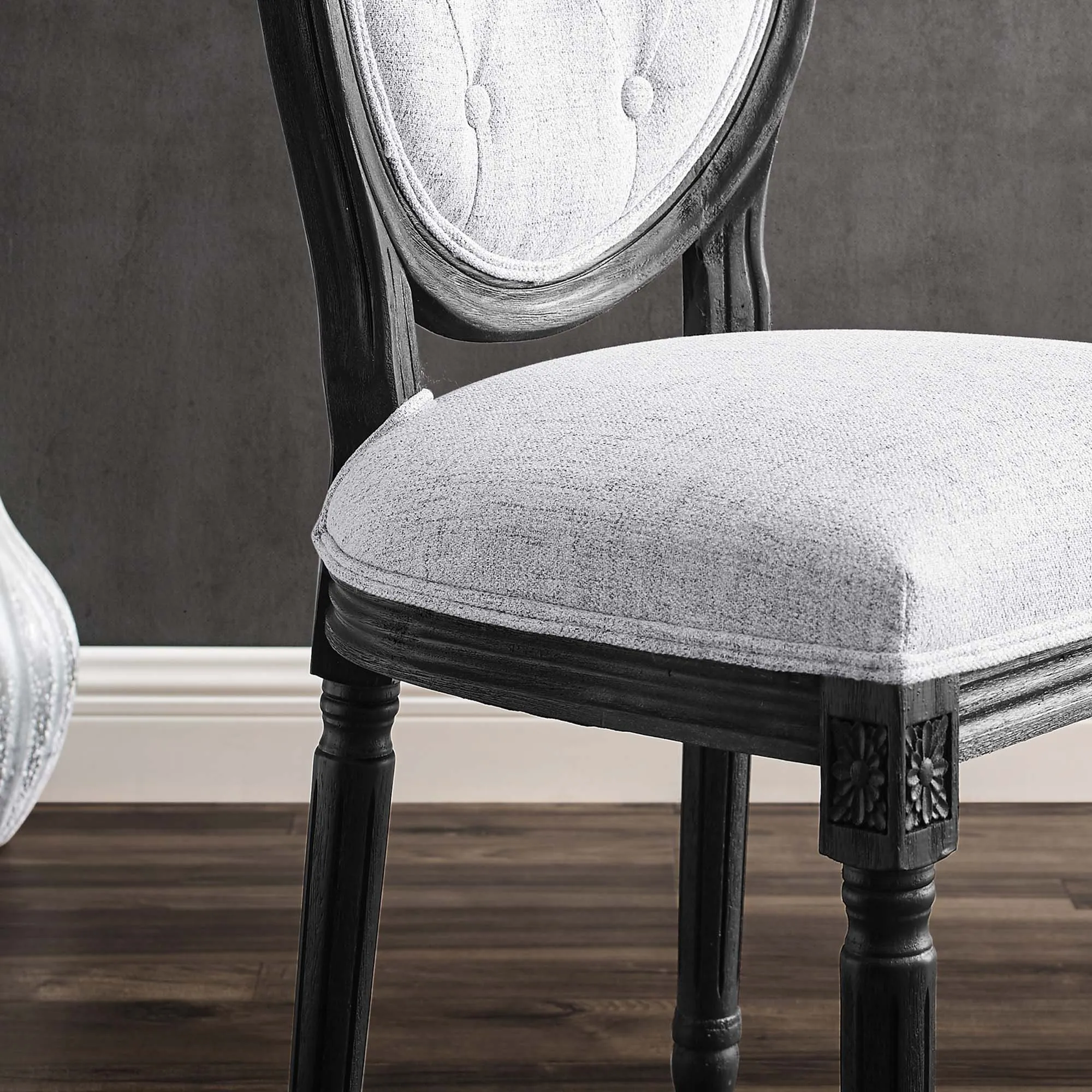 Arise Vintage French Upholstered Fabric Dining Side Chair by Modway