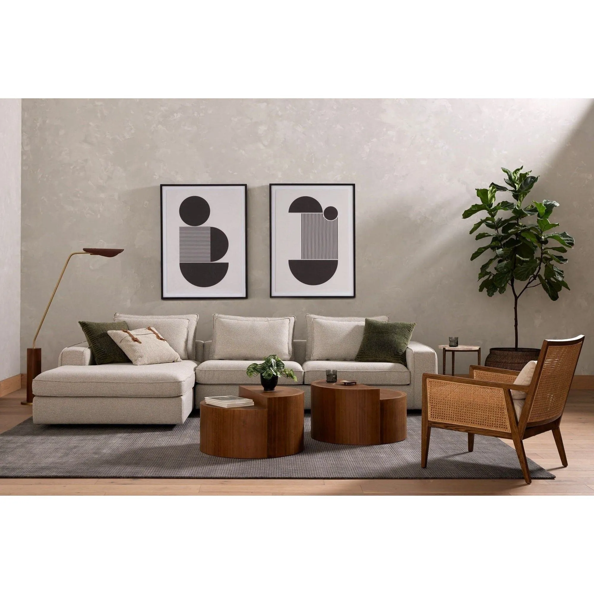 Ashen Floor Lamp - Dark Walnut
