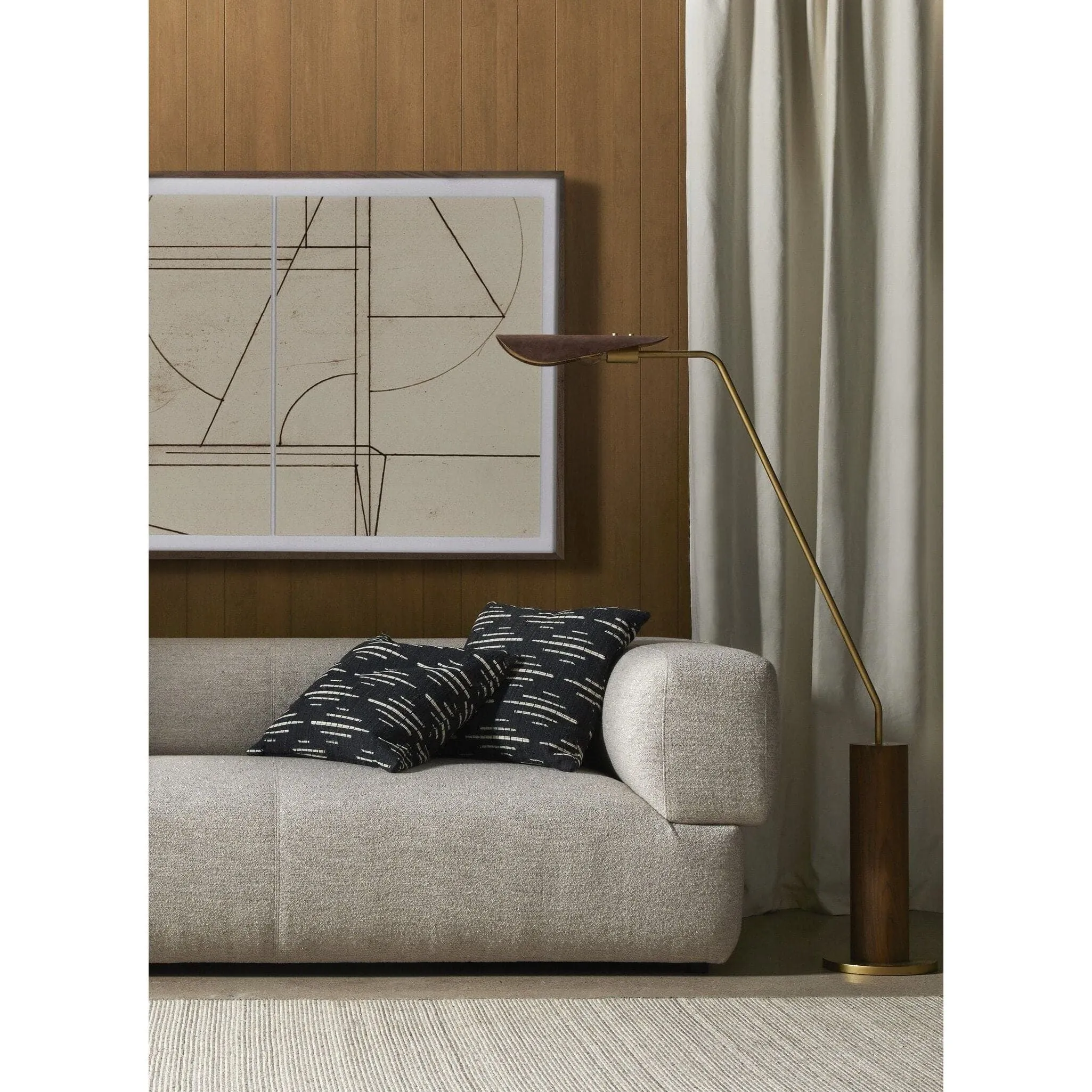 Ashen Floor Lamp - Dark Walnut