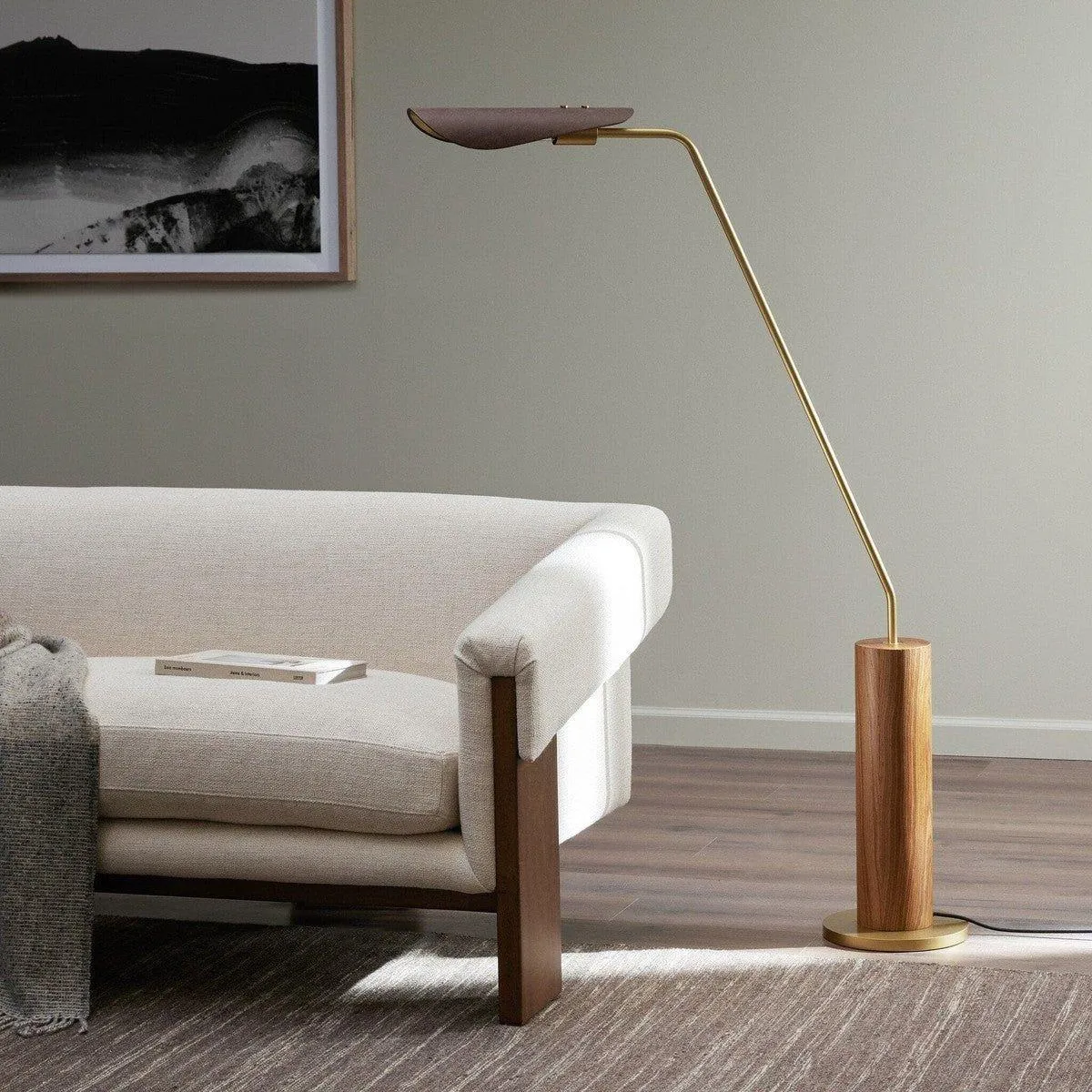 Ashen Floor Lamp - Dark Walnut