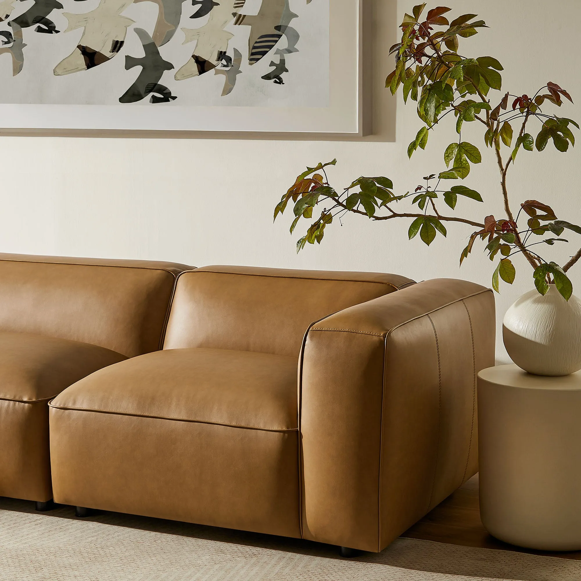 Auren 4-Piece Vegan Leather Modular Sofa Set by Modway