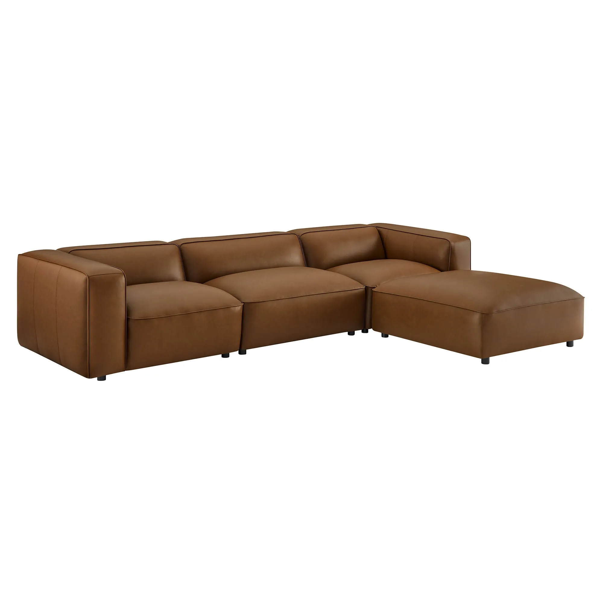 Auren 4-Piece Vegan Leather Modular Sofa Set by Modway