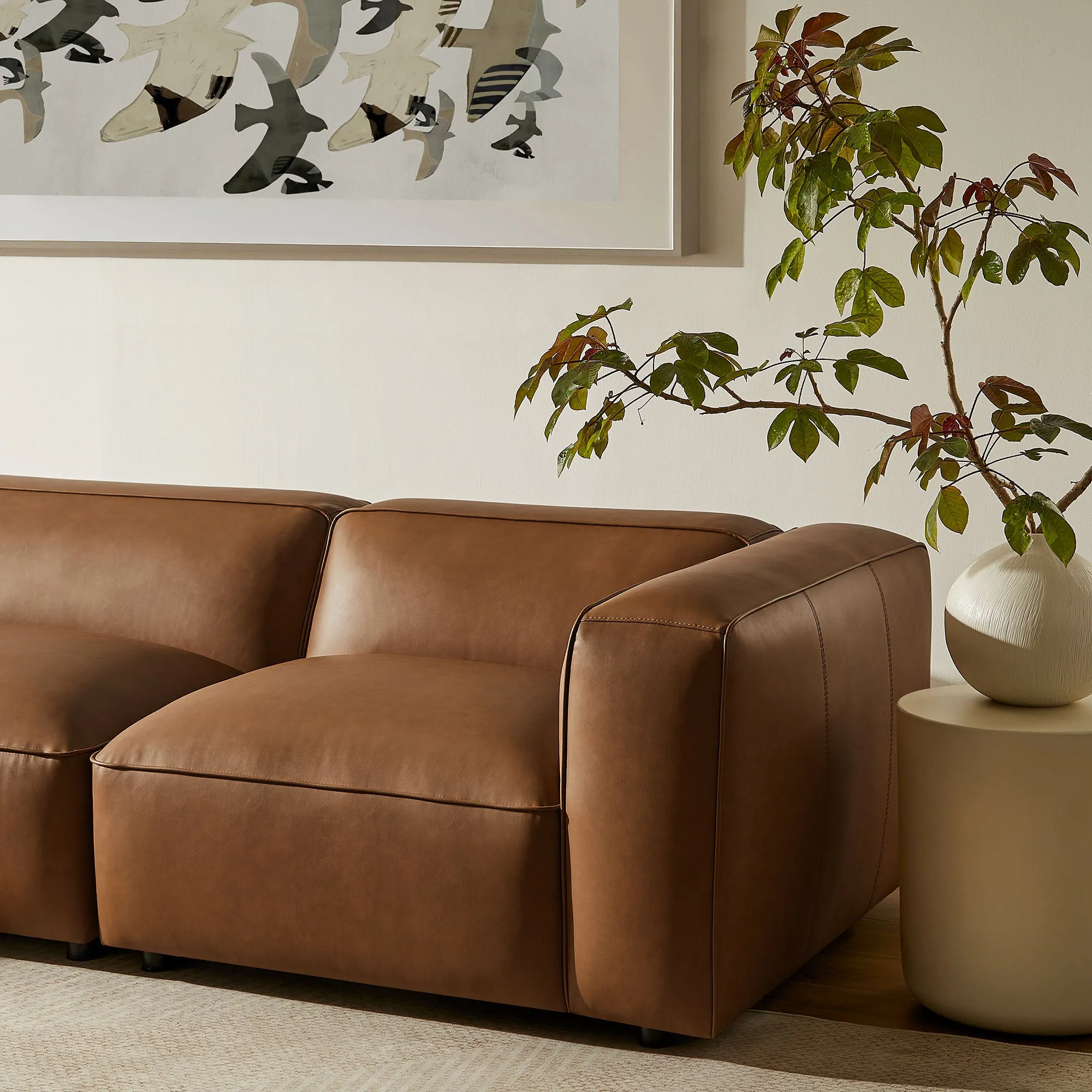 Auren 4-Piece Vegan Leather Modular Sofa Set by Modway