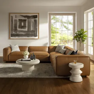 Auren 5-Piece Upholstered Vegan Leather Modular L-Shaped Sofa by Modway
