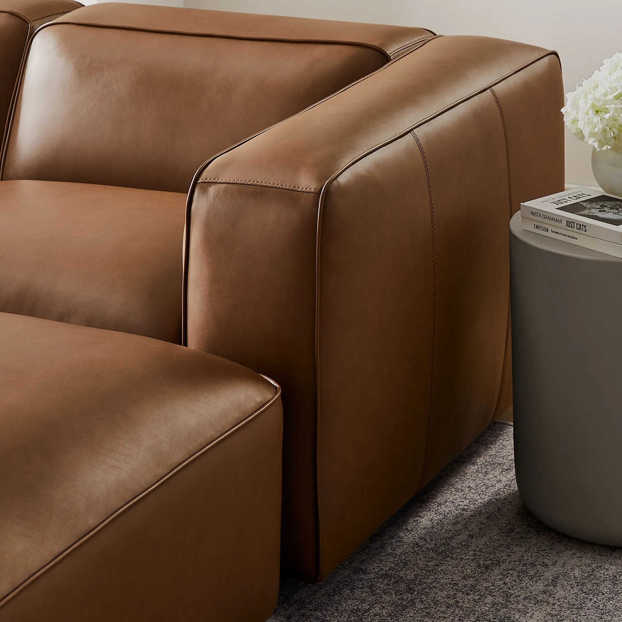 Auren 5-Piece Upholstered Vegan Leather Modular U-Shaped Sofa by Modway
