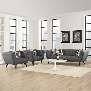 Bestow 3 Piece Upholstered Fabric Sofa and Armchair Set by Modway