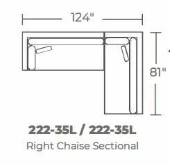 Bonnell 124" Right Chaise Sectional