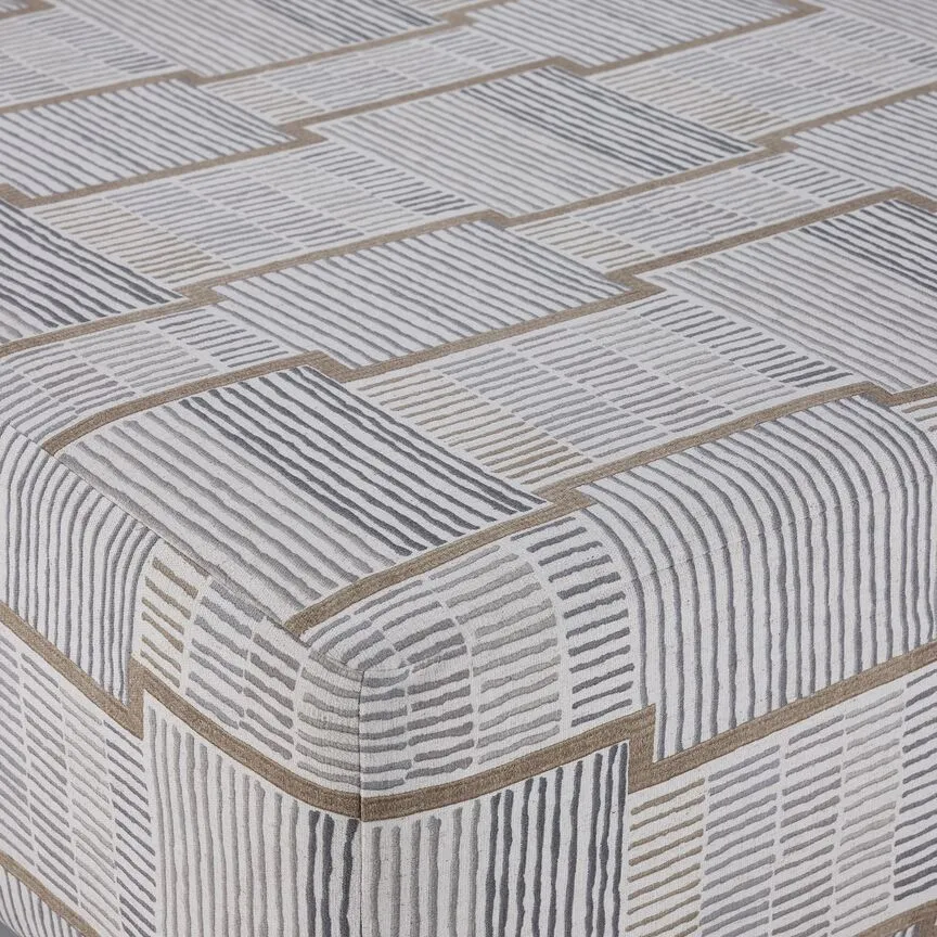 Brahm Cocktail Ottoman - Epsilon Flax