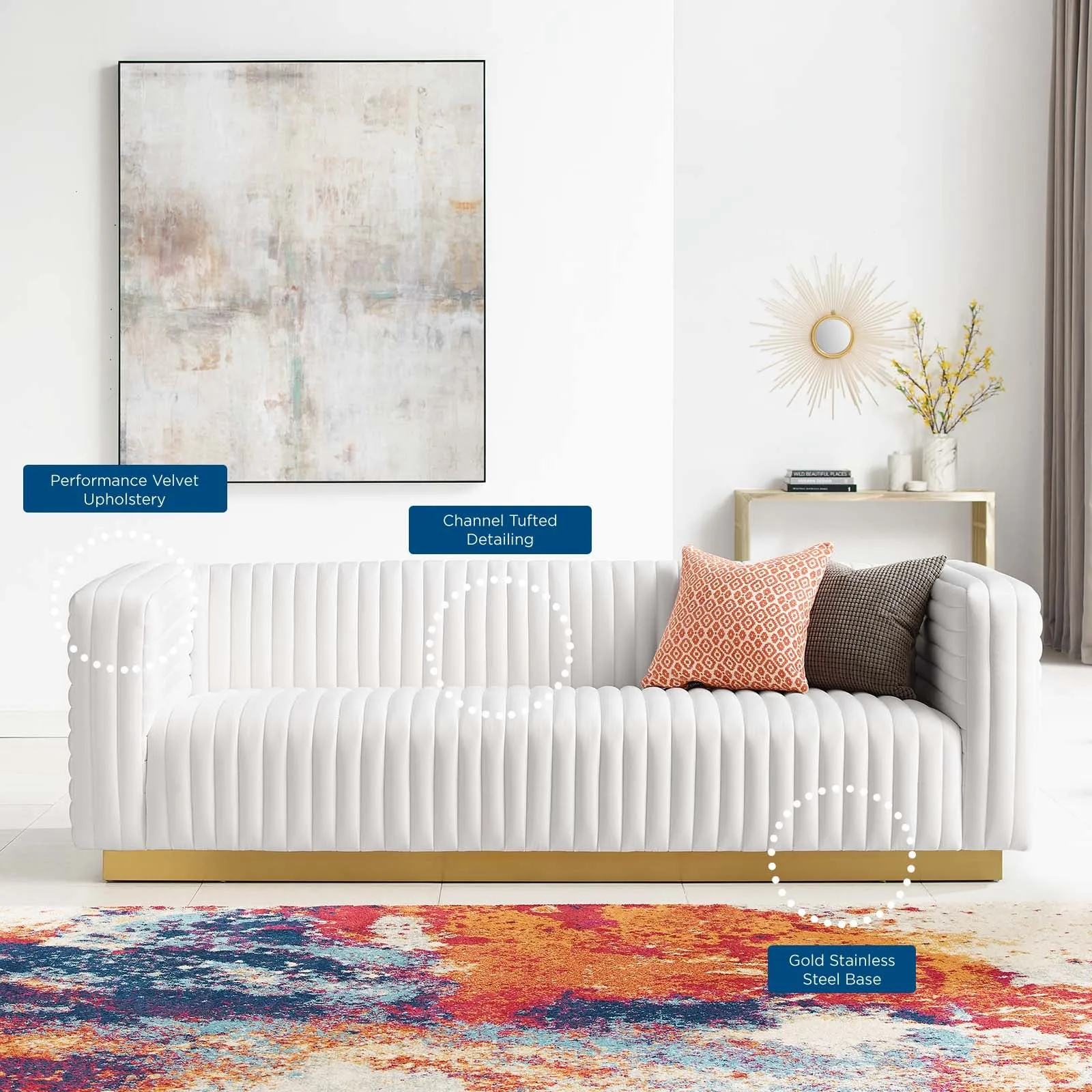 Charisma Channel Tufted Performance Velvet Living Room Sofa by Modway