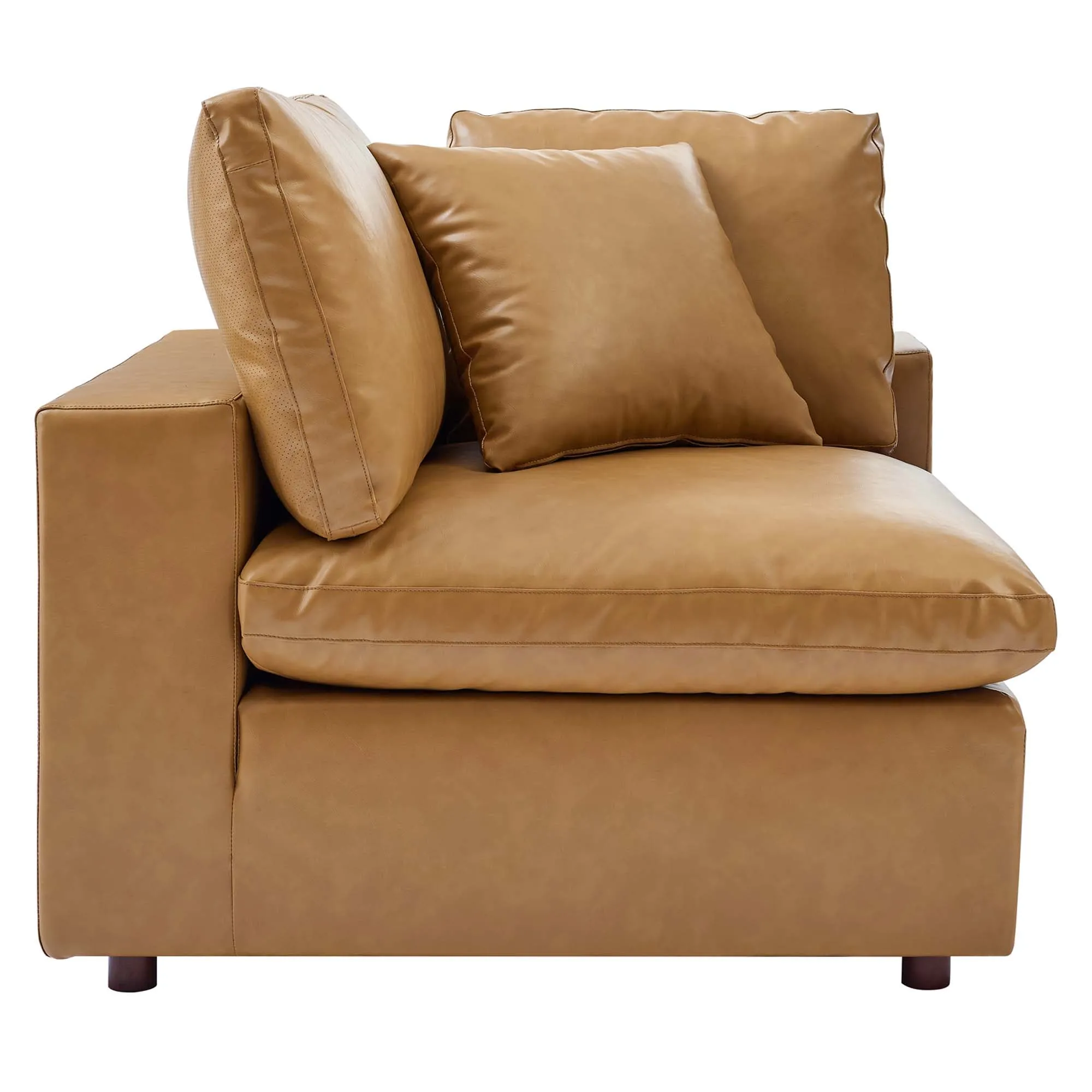 Commix 4-Piece Down Filled Overstuffed Vegan Leather Sectional Sofa by Modway