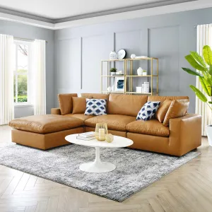 Commix 4-Piece Down Filled Overstuffed Vegan Leather Sectional Sofa by Modway
