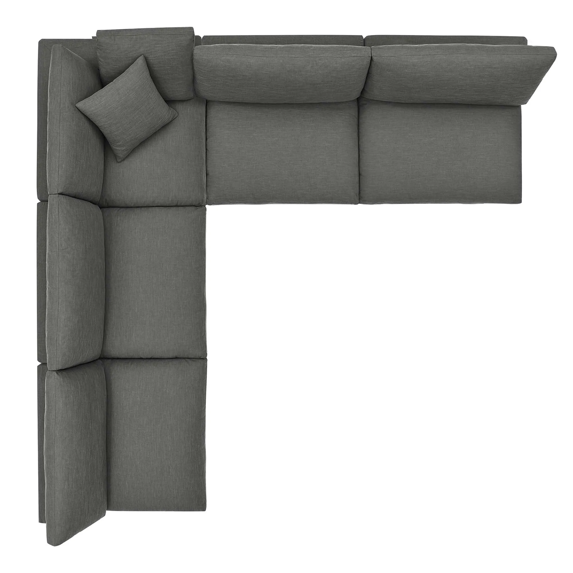 Commix 5-Piece Down Filled Overstuffed Armless Sectional Sofa by Modway