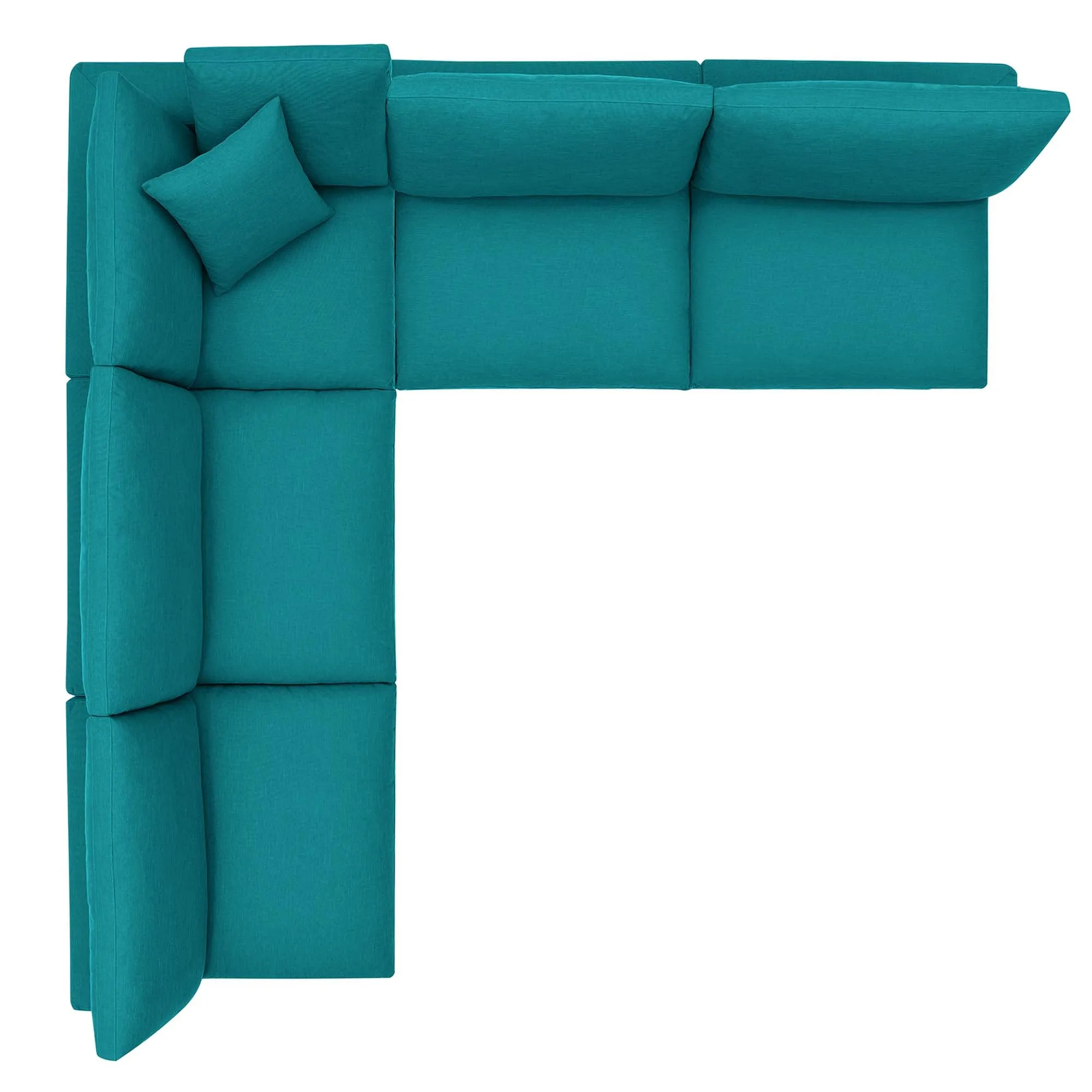 Commix 5-Piece Down Filled Overstuffed Armless Sectional Sofa by Modway