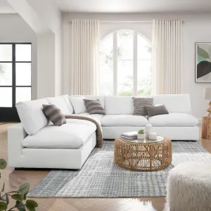 Commix 5-Piece Down Filled Overstuffed Armless Sectional Sofa by Modway
