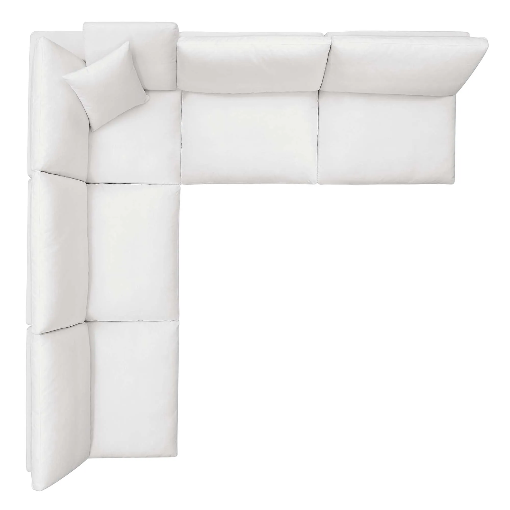 Commix 5-Piece Down Filled Overstuffed Armless Sectional Sofa by Modway