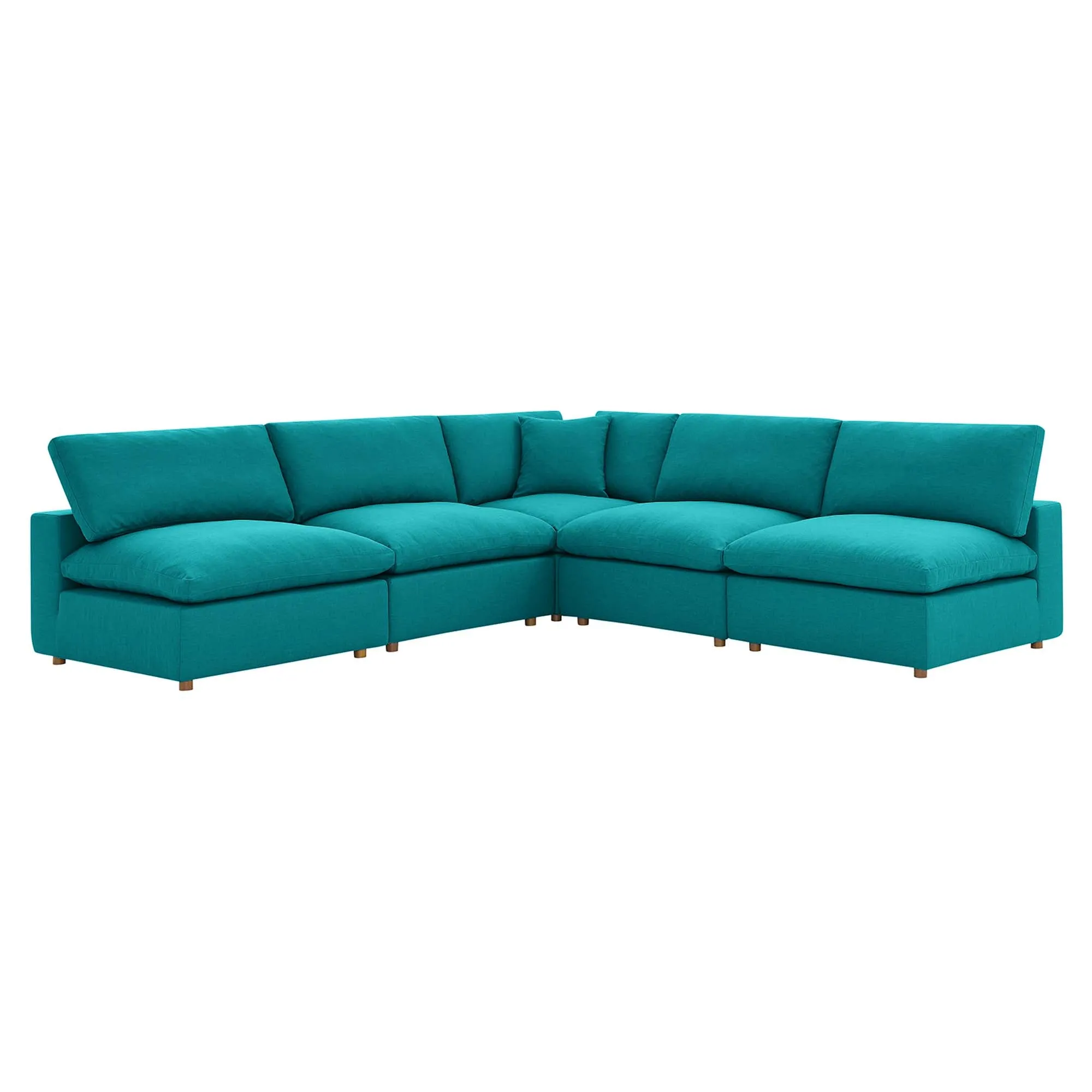 Commix 5-Piece Down Filled Overstuffed Armless Sectional Sofa by Modway