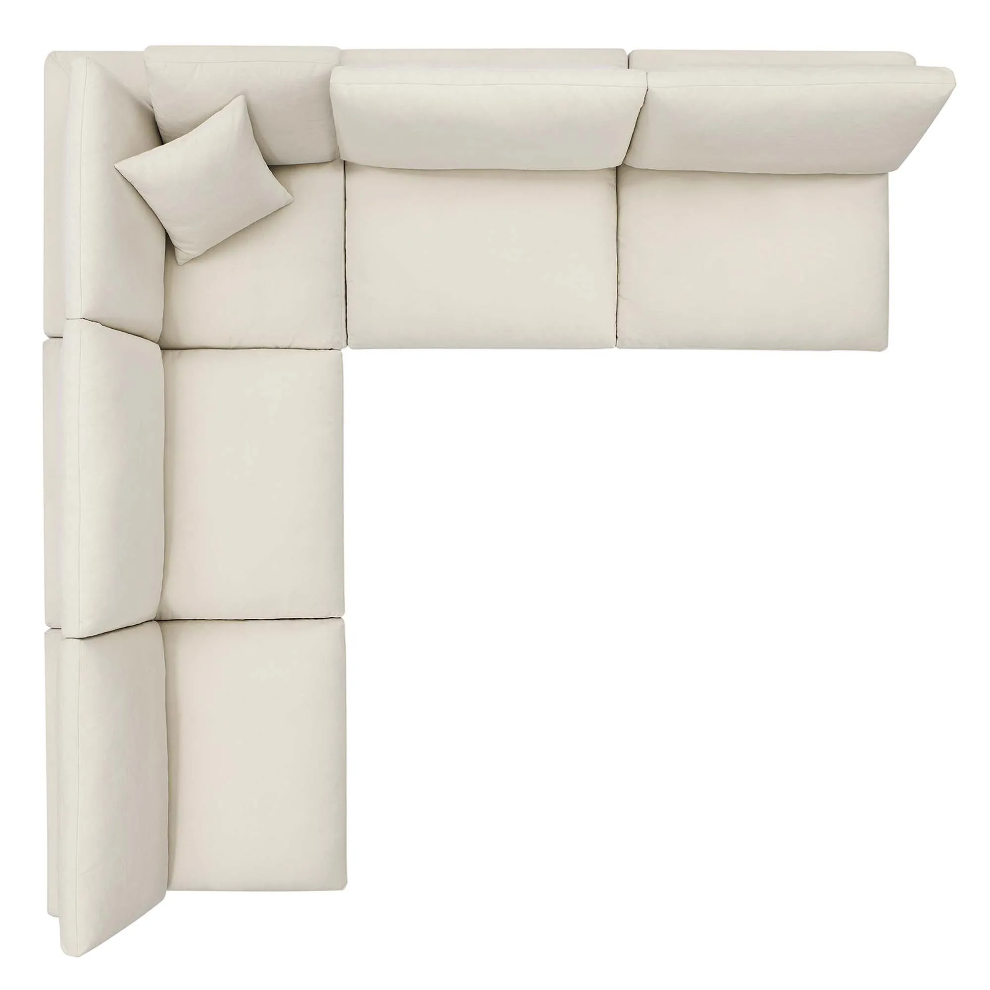 Commix 5-Piece Down Filled Overstuffed Armless Sectional Sofa by Modway