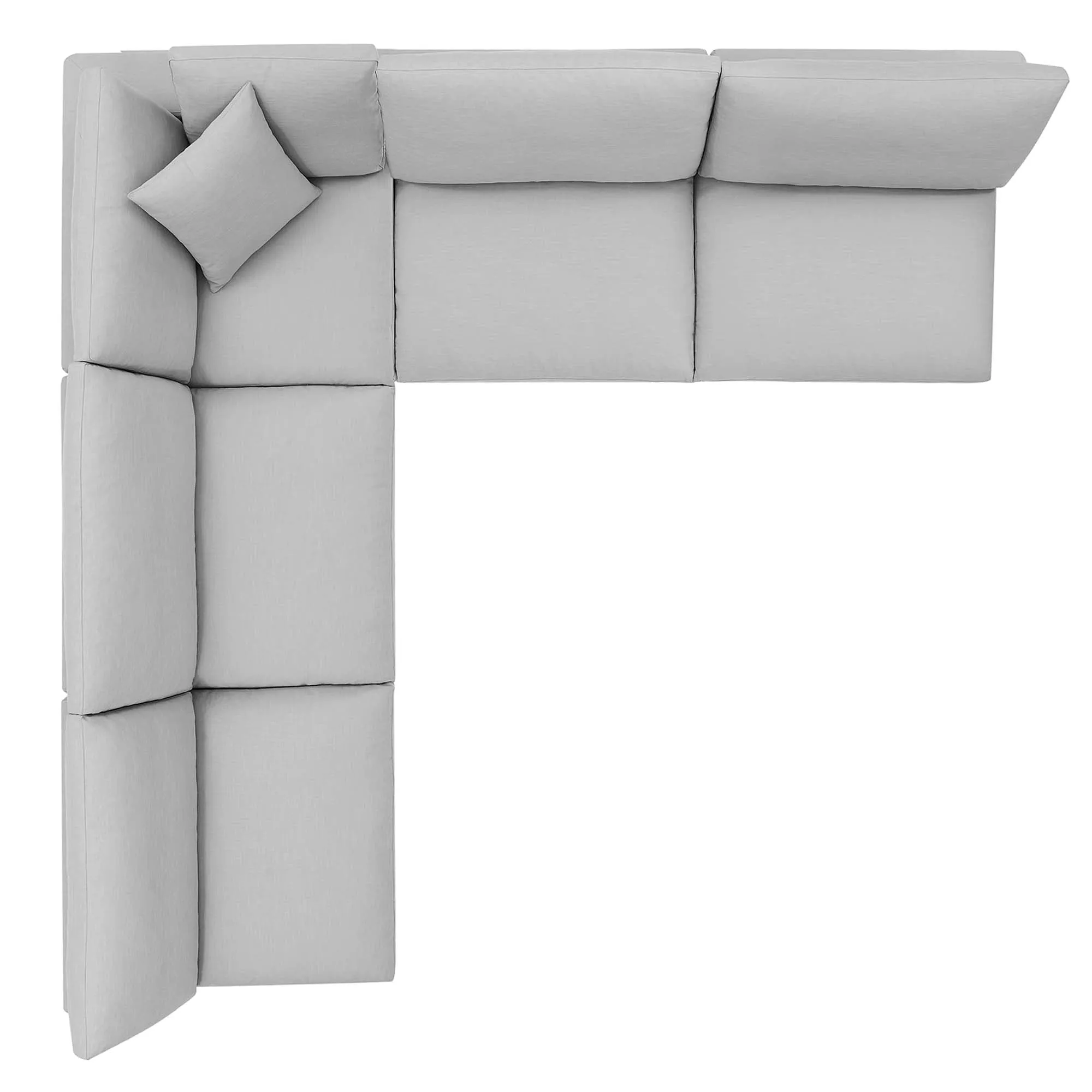 Commix 5-Piece Down Filled Overstuffed Armless Sectional Sofa by Modway