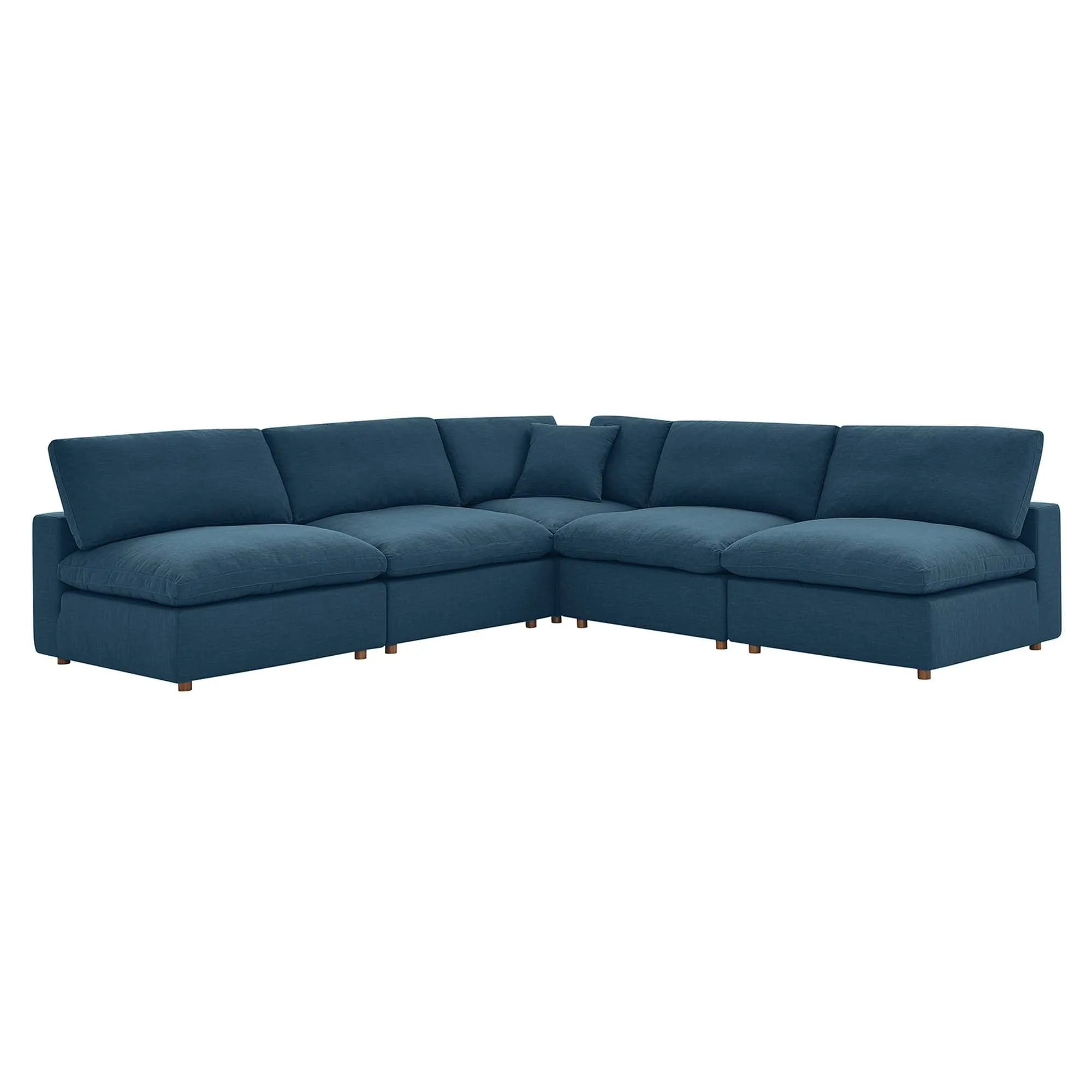Commix 5-Piece Down Filled Overstuffed Armless Sectional Sofa by Modway