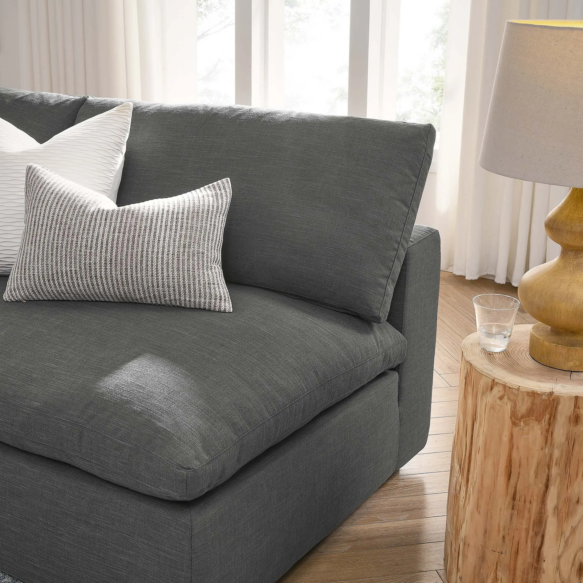 Commix 5-Piece Down Filled Overstuffed Armless Sectional Sofa by Modway