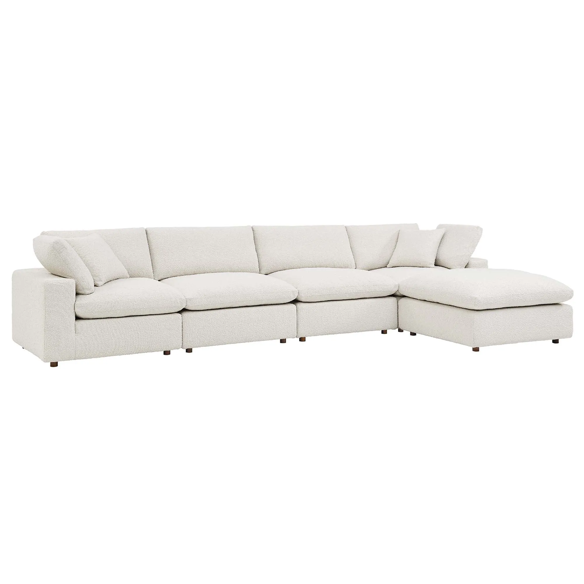 Commix 5-Piece Down Filled Overstuffed Boucle Fabric Sectional Sofa by Modway