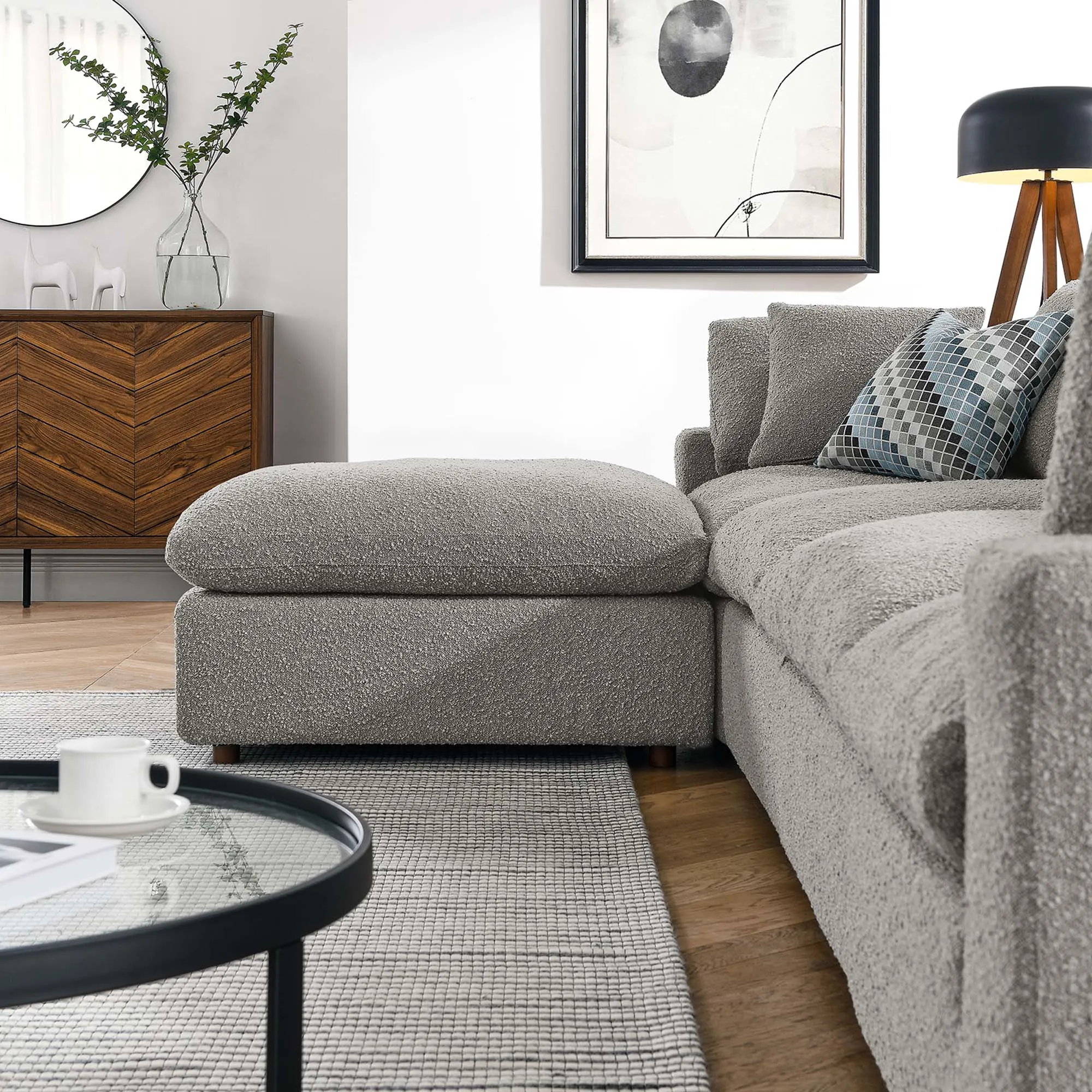 Commix 5-Piece Down Filled Overstuffed Boucle Fabric Sectional Sofa by Modway