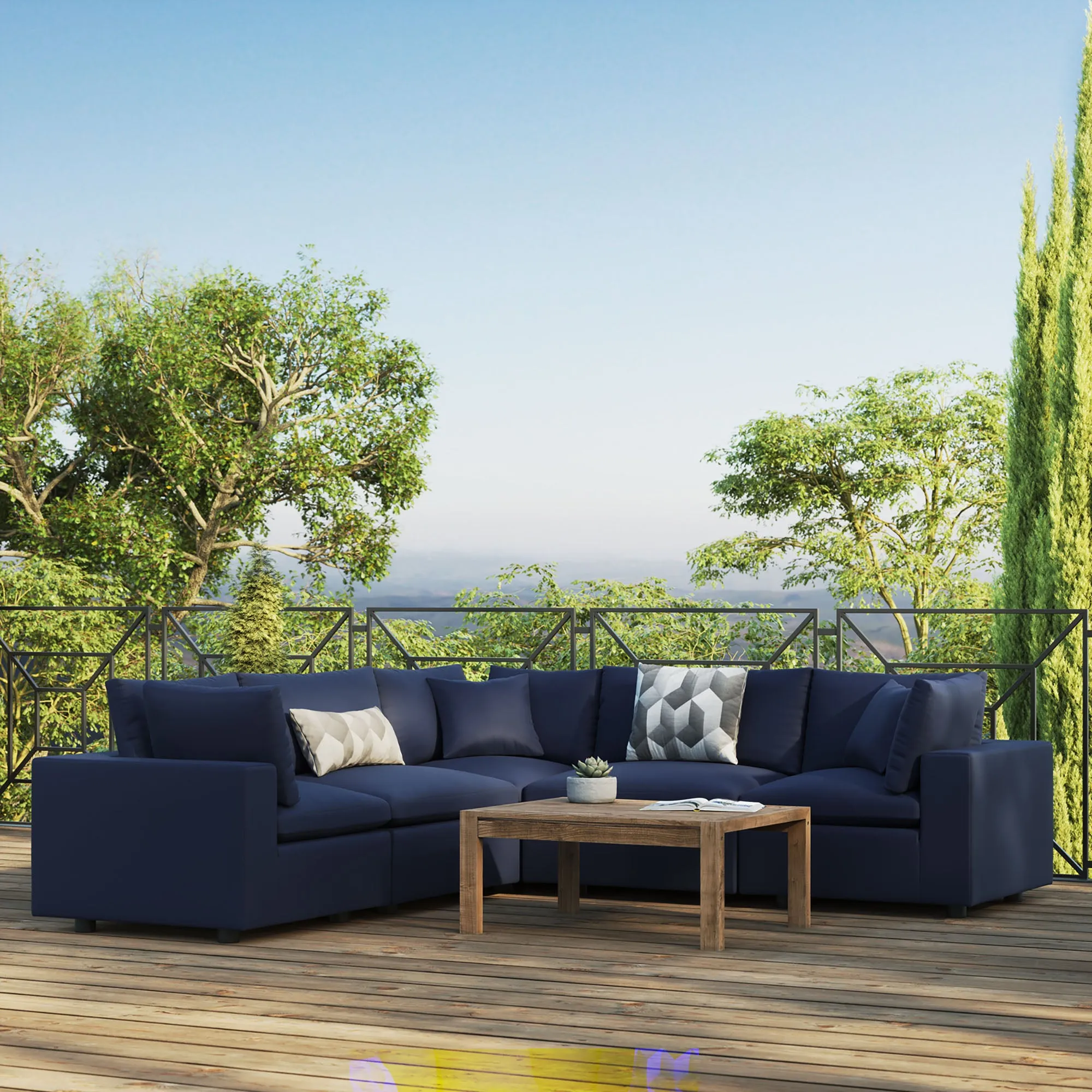 Commix 5-Piece Outdoor Patio Sectional Sofa by Modway